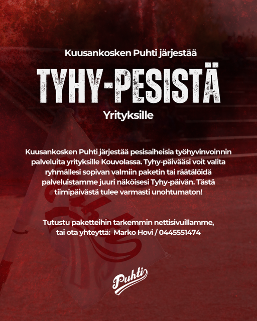 Puhti järjestää TYHY- ja TYKY-päiviä yrityksille!